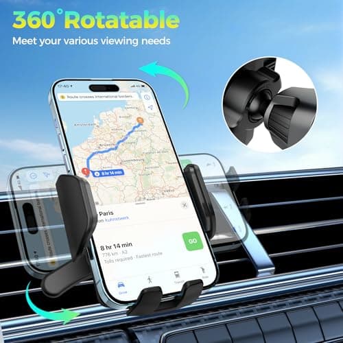 Brencco Car Vent Phone Holder, Hook Clip, 360° Rotation, 4-7 Inch — view 5