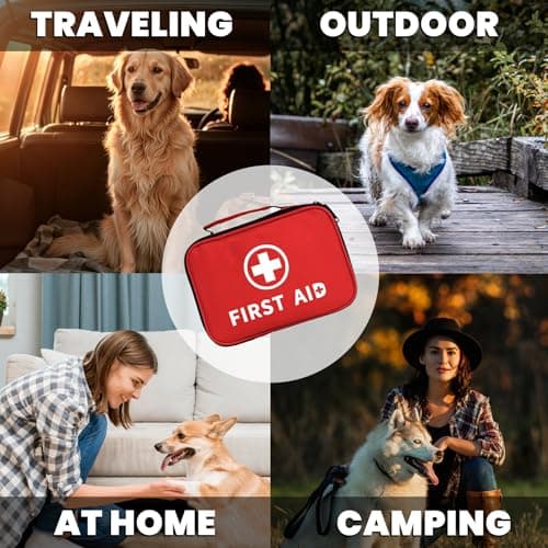 Elite Pet Shop Pet First Aid Kit for Dogs & Cats, 101 Piece Waterproof Emergency Medical Kit with Pet Bowl, Bandages, Trauma Pad & Grooming Tools, Portable Safety Kit for Travel, Home, Car & Camping — view 3