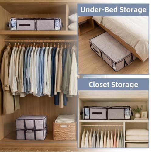 TAILI Vacuum Storage Bags with Box,70x50x18cm 2 in 1 Space Saver,Gray+Brown — view 6