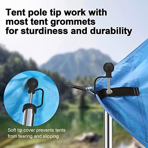 KOMCLUB Adjustable Tarp Poles 94.5" Camping Poles Stainless Steel Lightweight Tent Pole for Camping Hiking Outdoor Sport Activities… — view 5