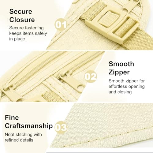2 Pack Money Belt for Travel – Anti-Theft Money Pouch, Waterproof Passport Holder, Stealth Undercover Waist Wallet, Comfortable Elastic Bum Bag for Cash Cards Phone Dog Walking — view 4