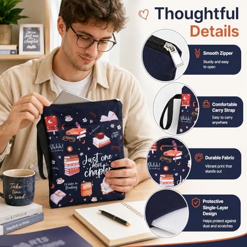 Printed Tablet Sleeve Case, Portable Book Protector Cover Bag for 9.7-11 Inch Tablets, Travel Carrying Pouch Work School Office (Style 1) — view 3