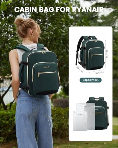 LOVEVOOK Cabin Bags 40x30x20 for Ryanair Underseat Carry-On Travel Backpack — view 5