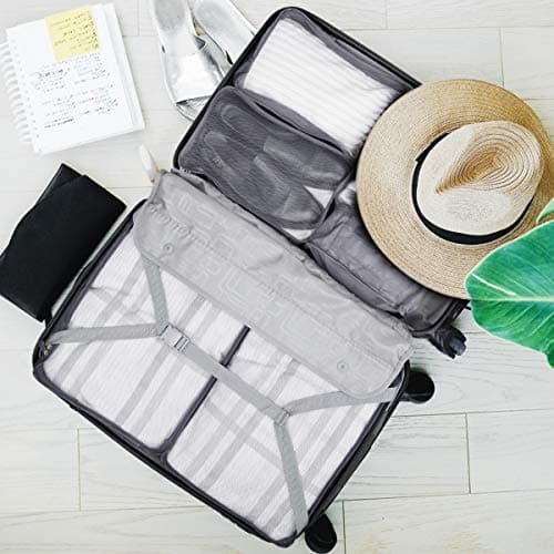 12 PCS Large Packing Cubes for Suitcases Various Sizes Suitcase Organiser Bags Lightweight Waterproof Luggage Organiser Bags (12, Gray) — view 2