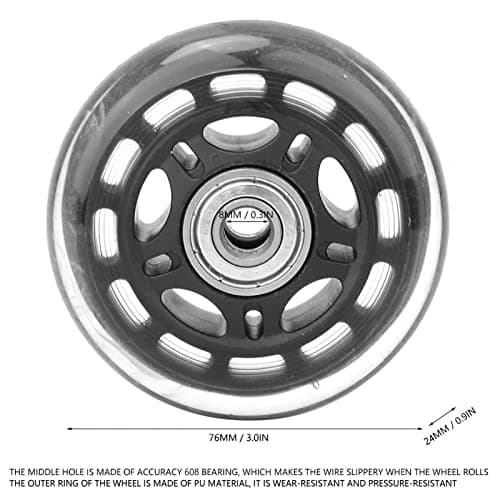 3in Replacement Wheels for Luggage Suitcase – Universal Suitcase Wheel Set with 608ZZ Bearings, Easy Install Casters for Hard Shell & Soft Shell Suitcases — view 3