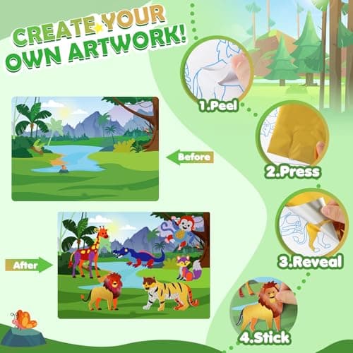 URMYWO Foil Fun Arts & Crafts for Kids Ages 4-12 | Large Size | 20 Themes — view 2