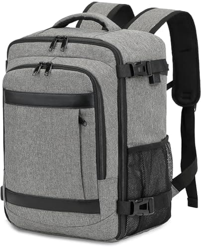KLOSTAIN Cabin Bags 40x20x25 for Ryanair Underseat Travel Backpack Hand Luggage Carry-ons Bag Cabin Size 20L for Airplanes Flight Ruscksack Grey Black