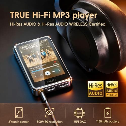 HiBy Music R1 Bluetooth MP3 Player with Touchscreen, Hi-Res Audio & Wireless Dual Certified, Supports Tidal & Qobuz Streaming, LDAC, Expandable Storage up to 2TB, 15-Hour Playtime — view 2