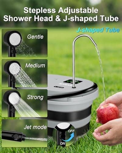 Spopal 2026 Upgraded 13000mAh All-in-One Portable Camping Shower Kit — view 5