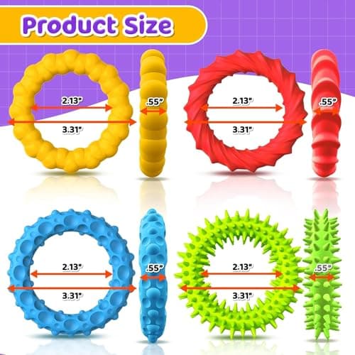 Sensory Fidget Toys for Kids: 4 Pack Textured Fidget Bracelet — view 3