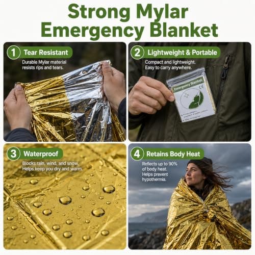Emergency Blanket Foil Mylar Thermal Blankets for Outdoor Survival — view 5