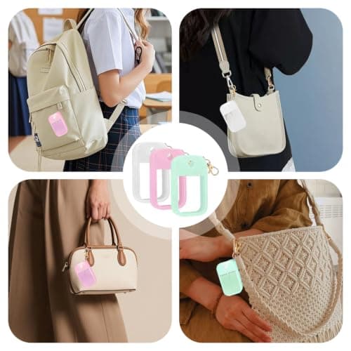 JBUQEG 3 Pcs Hand Sanitizer Spray Case, Silicone Case with Keychain, for Hand Sanitizer Spray, 1Fl Oz, 30ml, Portability Size, Suitable for Travel, Work, School, Outdoor — view 6