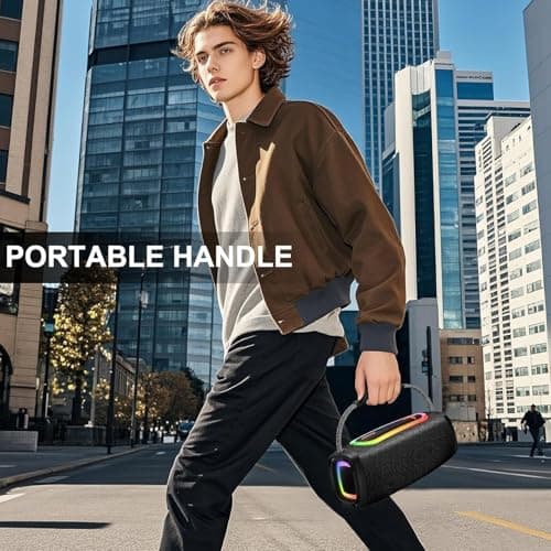 Bluetooth Speaker, 6000mah Portable Speaker with 36 Hour Playtime, Speakers Wireless Bluetooth 5.4 with Louder Volume & Enhanced Bass, Built-In Mic, Stereo Sound , Party/Gifts/Led Light for Outdoor — view 3