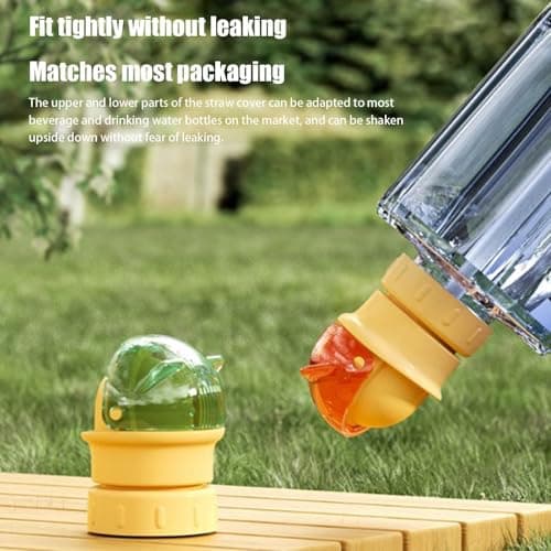 2 Pieces Water Bottle Top Adapter, Beverage Water Bottles Straw Lid, Universal Bottle Spout Adapter, 11.6x5.2cm, For Most Standard Bottles Toppers For Children Boys And Girls. — view 3