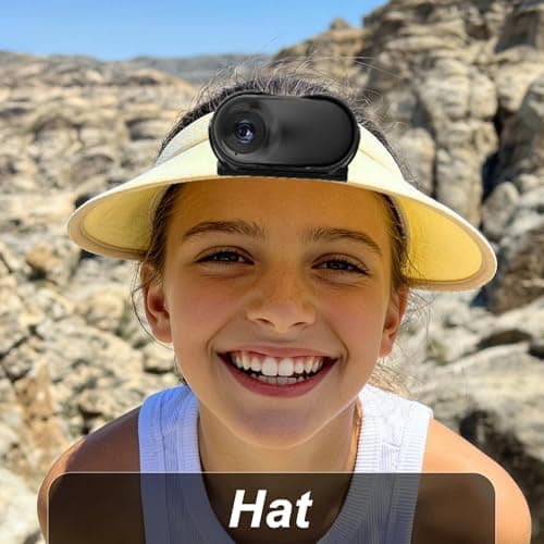 fceoul Mini Wearable Body Camera, 26g Lightweight Thumb POV Vlog Camera with 16GB Memory Card, 1.0" Screen & Magnetic Mount for Motorcycle Helmet, Cycling, Pets Travel — view 3