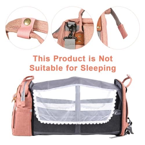LN COZY CORNER Baby Changing Backpack – Stylish Multifunctional Large Nappy Bag with Built-In Changing Mat, Insulated Bottle Pockets, and Multiple Compartments for Mum & Dad (Pink) — view 5
