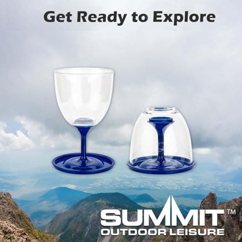 VFM e-Store - Collapsible Wine Glasses Pack Away - Camping, Travel Holiday Accessories for Summer - 9cm X 16cm- 10Oz / 285Ml Blue X 1 Pack Of 2 — view 6