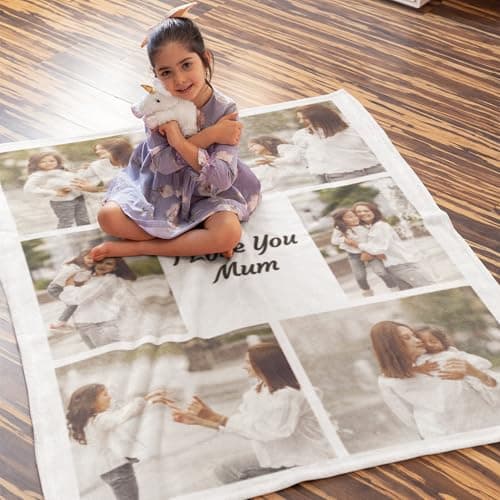 Print Maniacs Personalised Anniversary Blanket, Custom Photo Blanket for Couples, Romantic Gifts for Women & Men, Customised Throw Blanket with Photos, Personalised Birthday for Adults, Him & Her — view 5