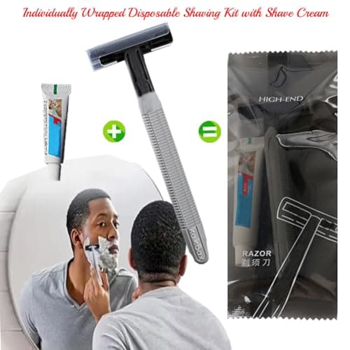10Pack Luxury Individually Wrapped Multipurpose Travel Disposable Razors Set With Shave Cream; Hotel Sensitive Skin Private Body Razor; Portable Shaving Razor Set for Home Hotel Outdoor, Daily Use — view 3