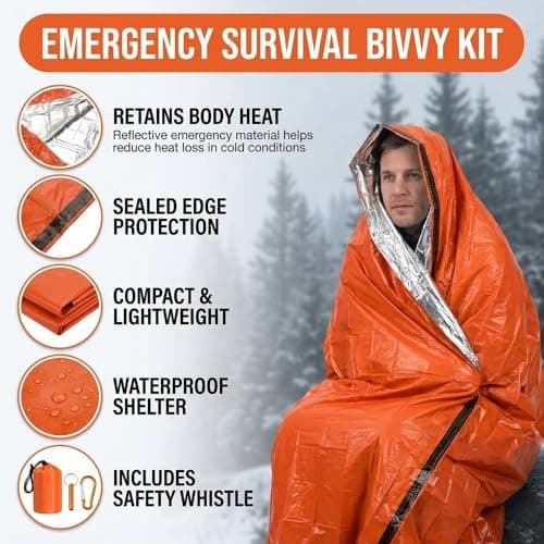 Reyuvidep Emergency Survival Sleeping Bag, Reusable Bivvy Bag for Outdoor Camping, Hiking — view 4