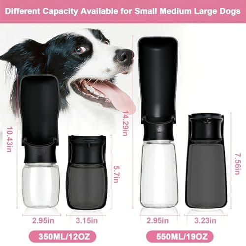 Canareen Foldable Travel Dog Water Bottle for Dog Cat Outdoor(Black, 550ml) — view 4
