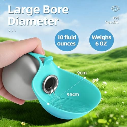 2-in-1 Portable Dog Water Bottle, 285ml Leak Proof Stainless Steel Dog Travel Water Bottle with Silicone Bowl, Compact Lightweight Pet Water Dispenser for Small Dogs Walking Hiking Outdoor Travel(C) — view 3