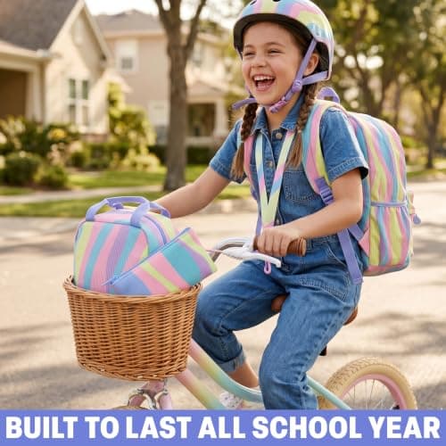Get Trend Girls Backpack Set, 4 Pcs Swirl Corduroy School Bag — view 5
