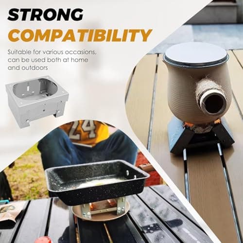 AZWOOD Portable Solid Fuel Stove, Foldable Alcohol Burner Compact Folding Stove Mini Camping Stove for Solo Camp, Hiking, Picnic, BBQ - pocket size (Updated model) — view 5