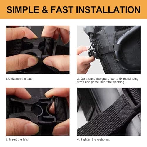 Motorcycle Crash Bar Bags 5-8L Non-Slip Waterproof PVC Motorcycle Side Bag with Strap Shock Absorption Motorbike Accessories for Storage, Crash Bar Bags — view 6