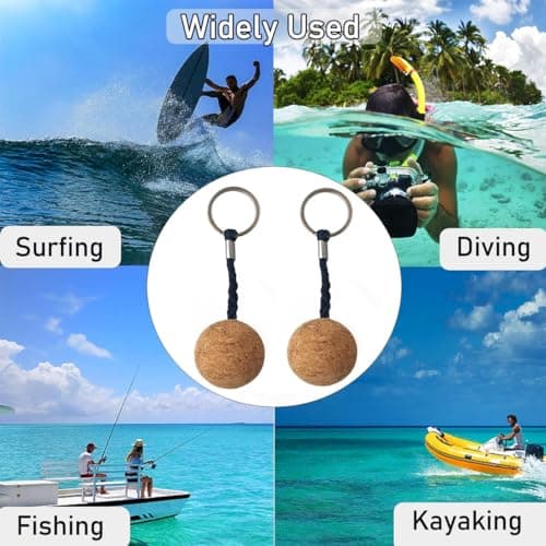 COZLYNX 2Pcs Floating Ball Keychain 35mm Floating Cork Ball Keyring — view 6