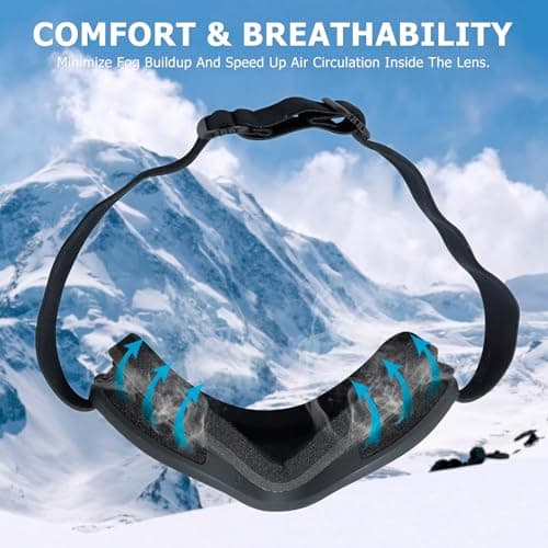 SPOSUNE OTG Ski Goggles Men Women, Over Glasses Anti Fog Snowboard Goggles, UV Protection Snow Goggles for Adult & Youth | for Universal Face — view 5
