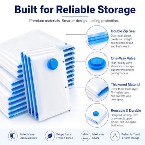 12 Pack Vacuum Storage Bags with Electric Pump, 4 Sizes — view 6