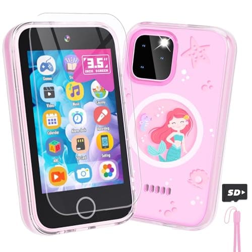 Kids Phone for Girls, 3.5'' Touchscreen Toy Phone for 3-8 Year Old Girl