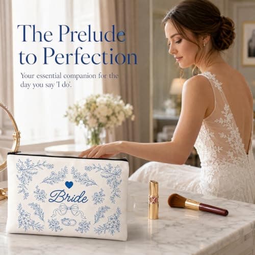 Bride Makeup Bag, Bride Gifts, Large Capacity Cosmetic Bag — view 5