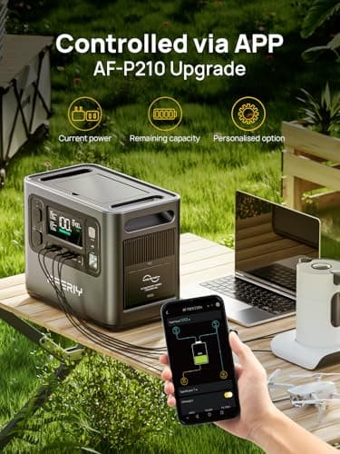 AFERIY P210 Portable Power Station with DC600, 2048Wh LFP Backup, 600W Alternator Charger, 6X Faster Than Cigarette Chargers, Compatible with 95% AFERIY Solar Generator, Perfect for Road Trips, RVing — view 2