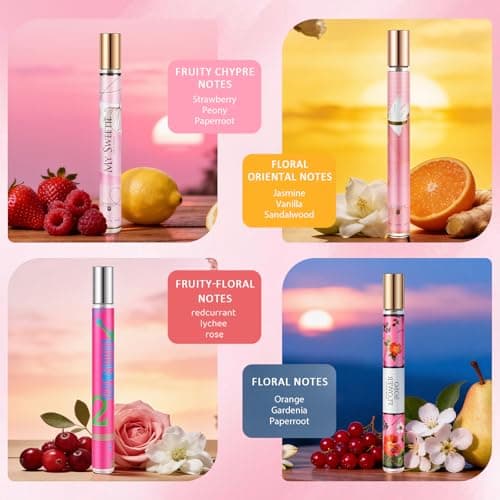 Women's Perfume Gift Set - 4 x 35ml Mini Perfume for Women Body Hair Fragrance Set in Sweet Floral and Fruity Notes, Portable Travel Size, Pamper Gifts Set, Birthday Gifts for Women, Gifts for Her — view 2