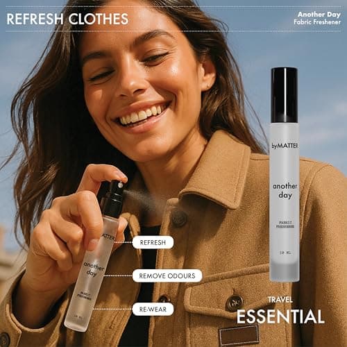 byMATTER Shoe & Fabric Freshener Spray Set – Travel Fabric Refresher & Shoe Deodorizer Pack, Odor Elimination, Suits All Materials, Smell Remover Sprays (2x 0.34 Fl Oz / 10ml) — view 4