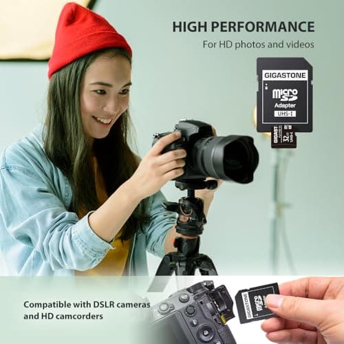 GIGASTONE Micro SD Card 32GB 10-Pack with 2x SD Adapter + 4x Mini-case, Full HD Video, Surveillance Security Cam Action Camera Drone, 90MB/s Micro SDHC UHS-I U1 C10 Class 10 — view 3
