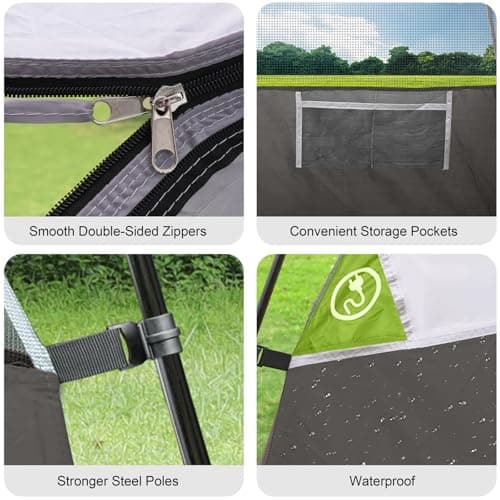 CAMPROS CP Large Family Tent for 6 People, Spacious Waterproof Camping Tent with 182 cm Standing Height, Easy Setup Dome Tent with Separate Living Space & Mesh Ventilation for Family Camping Holiday — view 5