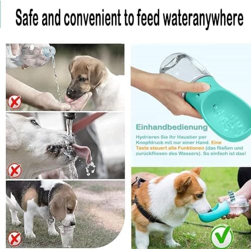 Emwel Dog Water Bottle - 350ml Water Feeder Leak Proof Portable Puppy Water Dispenser with Drinking Feeder for Pets Outdoor Walking, Hiking, Travel, Food Grade Plastic For Pets — view 5