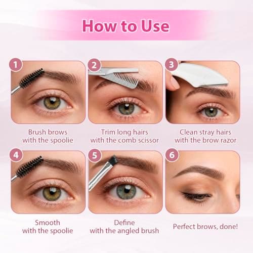 Eyebrow Scissors with Comb, Stainless Steel Eyebrow Trimmer for Men & Women, Beauty Tool for Precision Face Grooming, Elegant Eye Brow Shaping Kit, Ideal for Home, Travel and Daily Salon Care Use — view 5