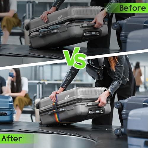 WISYOK Luggage Straps Extended, 2 Pack, 130-250cm Adjustable, Rainbow — view 5