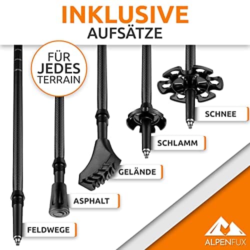 ALPENFUX® Premium Telescopic Hiking Poles Trekking Poles Nordic Walking Poles Lightweight and Adjustable with Cork Handle for Men and Women — view 5