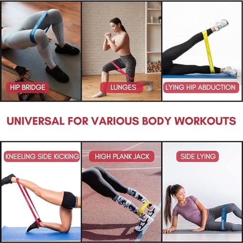 Resistance Bands for Men and Women with Different Resistance Levels for Shaping Legs & Glutes - Exercise Band for Gym, Yoga, Home Exercise, Workout with Carrying Bag & Posture Guide (3, Multi Colour) — view 5