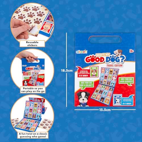abeec Who's My Good Dog? Travel Game | Portable Guessing Game for Kids | Dog-Themed Guess Who Board Game | Plane, Car & Holiday Activities | Fun Travel Essentials for Kids — view 3
