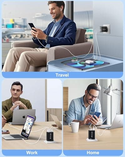 USB C Plug, 40W 4-Port Multi USBC Plugs Fast Charge UK Dual PD Power Adapter +QC Multiport Wall Charger Head Mains Type C Fast Charging Plug for iPhone 17 16 15 14 13 12 11 Pro Max Plus, Samsung, iPad — view 6