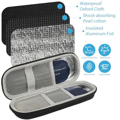 ACWOO Insulin Cooler Travel Case With 2 Ice Packs - Portable Medicine Cooler for Diabetic Supplies, Insulin Pen Storage and Small Travel Pack — view 3
