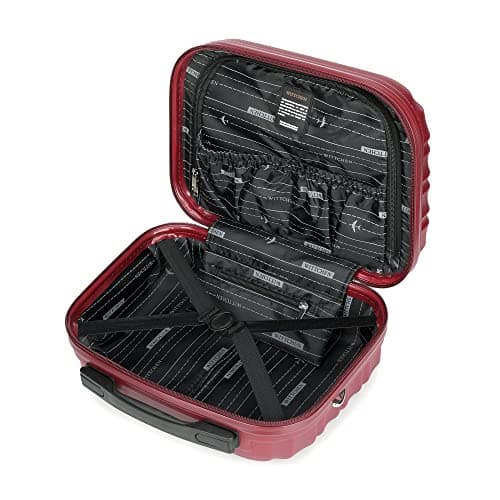 WITTCHEN Cosmetic Case Travel Suitcase Carry-On Cabin Luggage Hardshell Made of ABS Combination Lock Groove Line Burgundy — view 4
