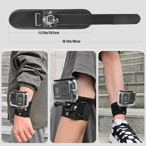 ShipeeKin Action Camera Hand Mount Wrist Strap Armband — view 4