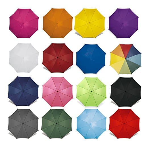eBuyGB Automatic Opening Classic Wooden Crook Handle Large Umbrella Rainproof for Men and Women Umbrella Windproof Strong - Orange 41.5 Inch / 105cm Span 90cm Length — view 2